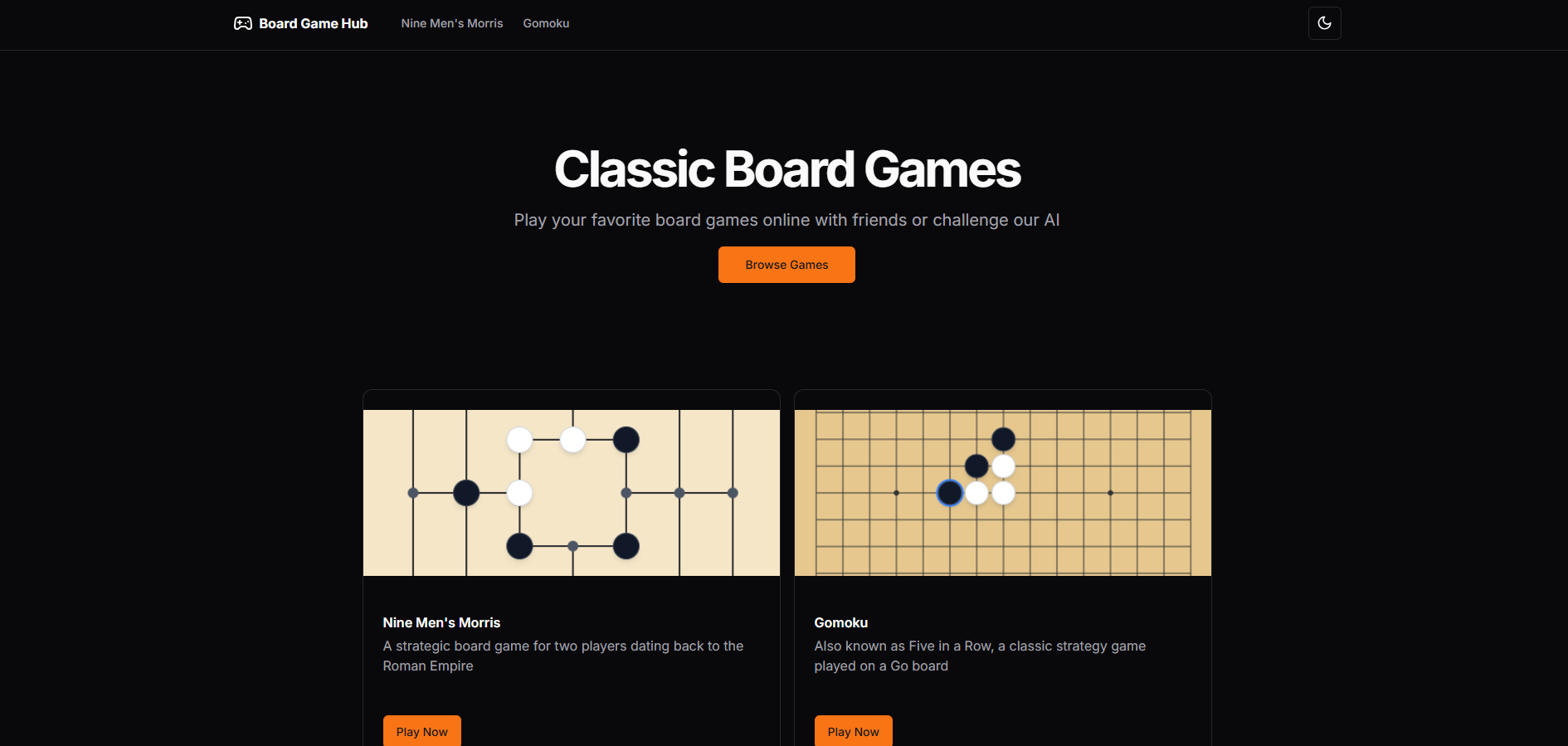 Board Games - Nine Men's Morris, Gomoku